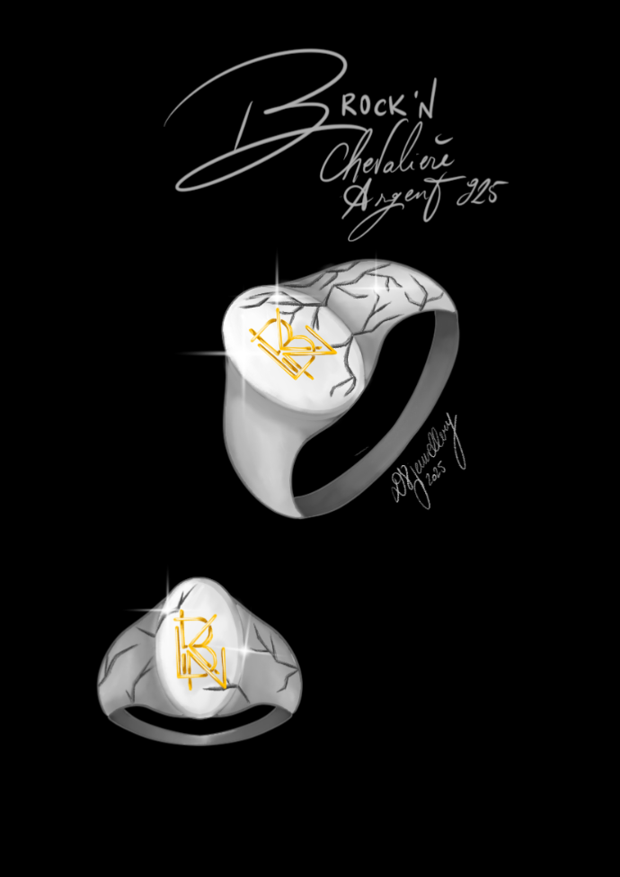 Dessin d'une chevalière unique