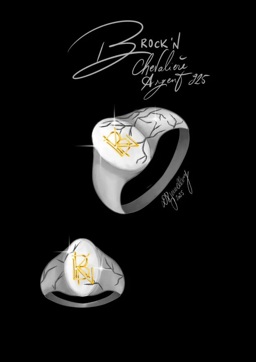 croquis d'une chevalière unique